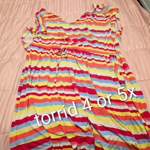 Torrid Colorful Striped Midi Dress